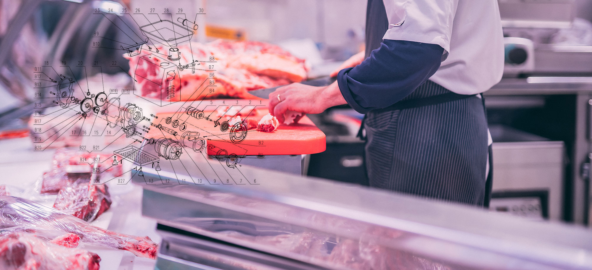 چرخ گوشت نیمه صنعتی